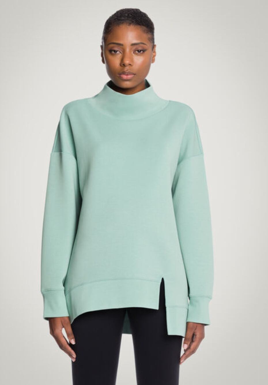 Wolford Sweater Top Long Sleeves TurtleNeck Womens Small Icy Mint